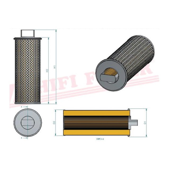 Filtre Hydraulique SH 52277 Hifi Filter référence fournisseur HIFSH52277